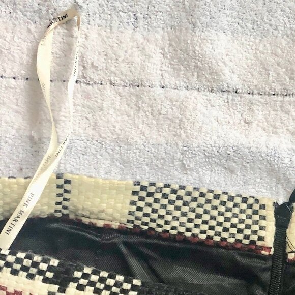 Pink Martini Plaid Pencil Wool Blend Skirt Small - Picture 10 of 10